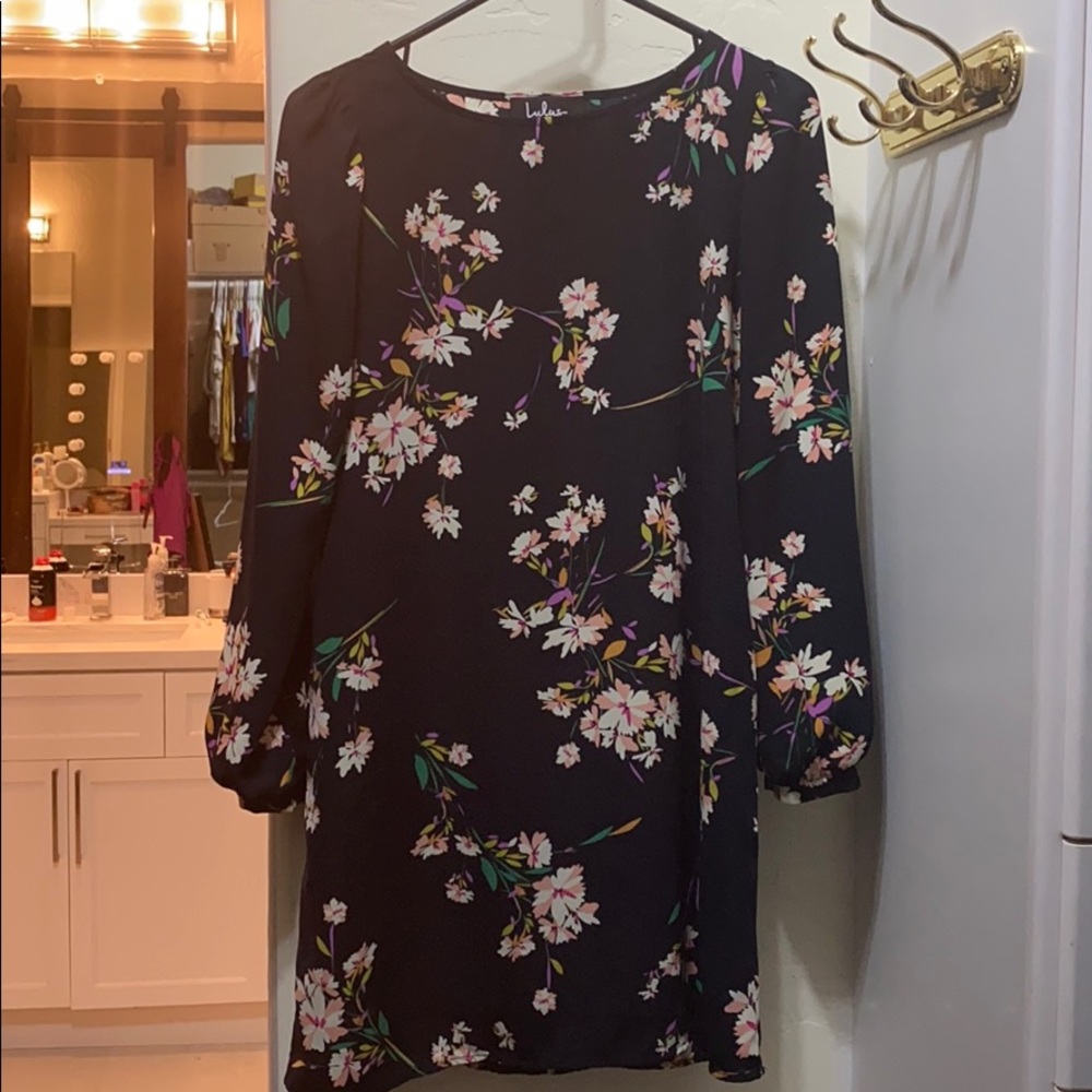 Navy floral dress Lulus